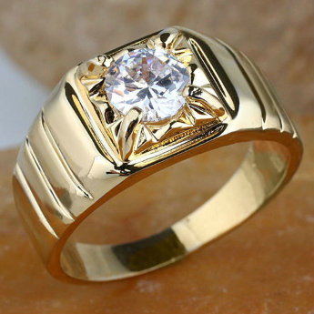 Мужское кольцо с белым топазом 30243
