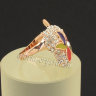 Кольцо с кристаллами Сваровски и эмалью 32155