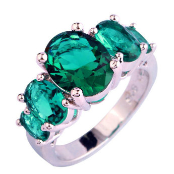 Кольцо с зелеными топазами 31587